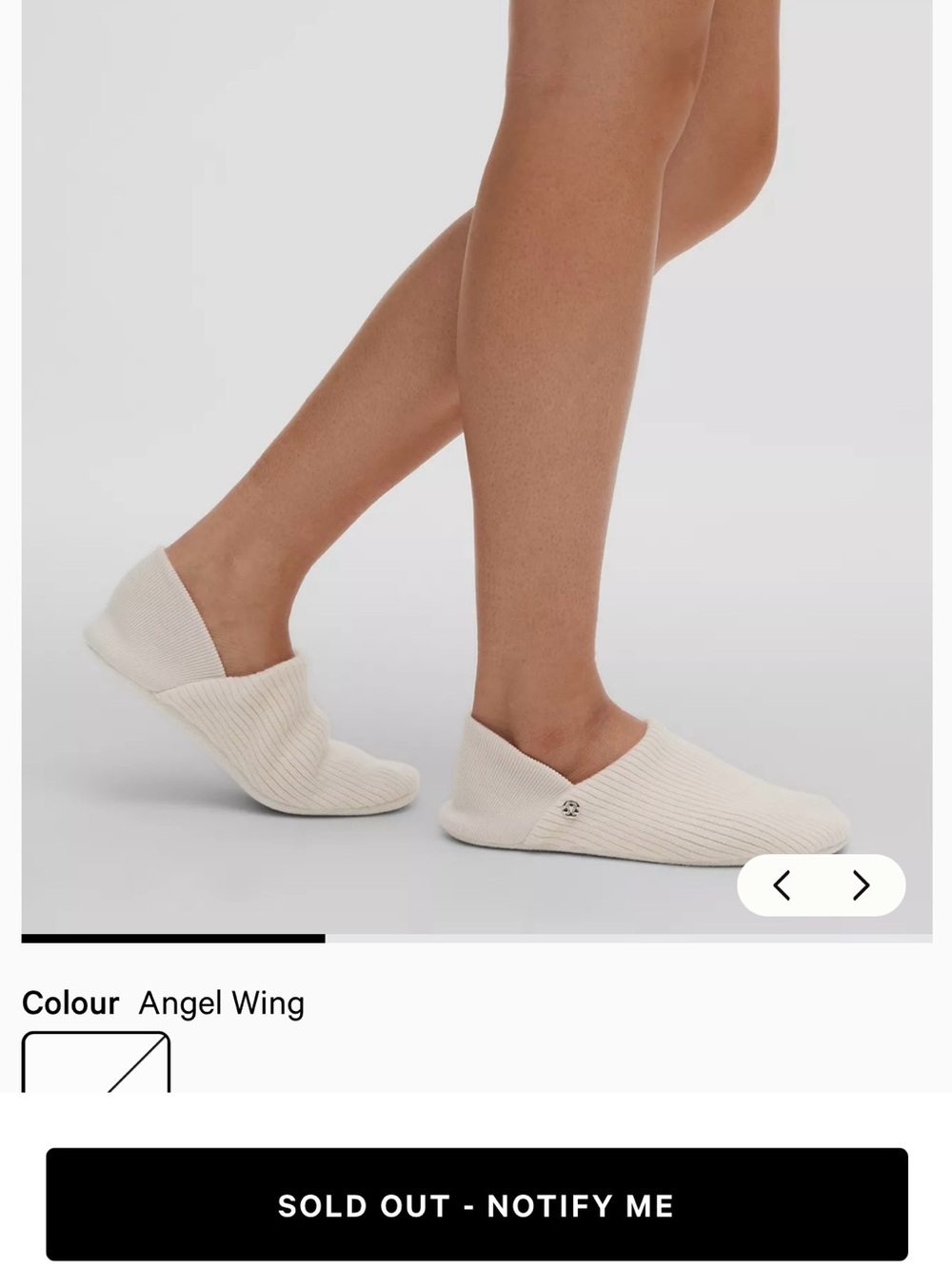 NWT lululemon Women's medium Cashmere and Wool Slippers